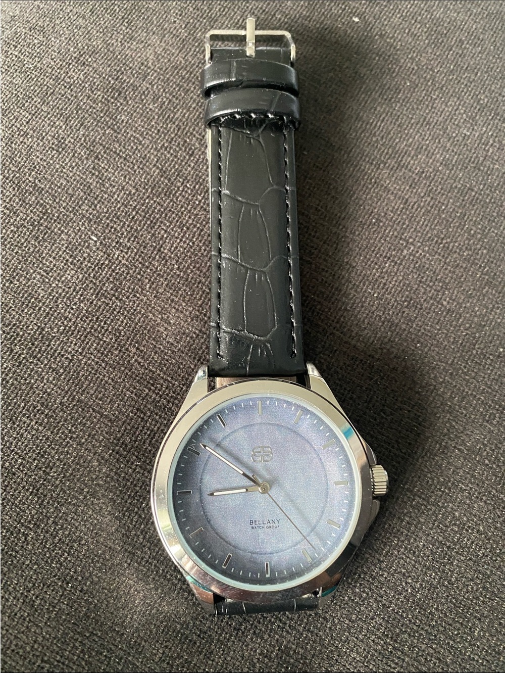 NEW Men’s Black Leather Strap Bellany watch